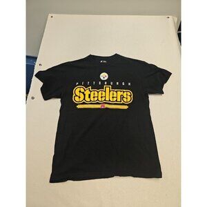 NFL Team Apparel Men's Pittsburg Steelers T-Shirt L Short Sleeve Black